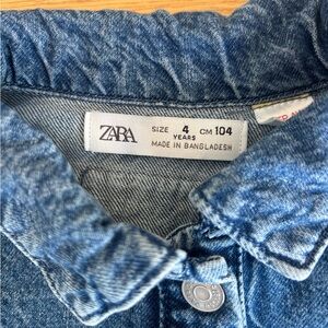 Zara Blue Denim Girls Dress -Size 4